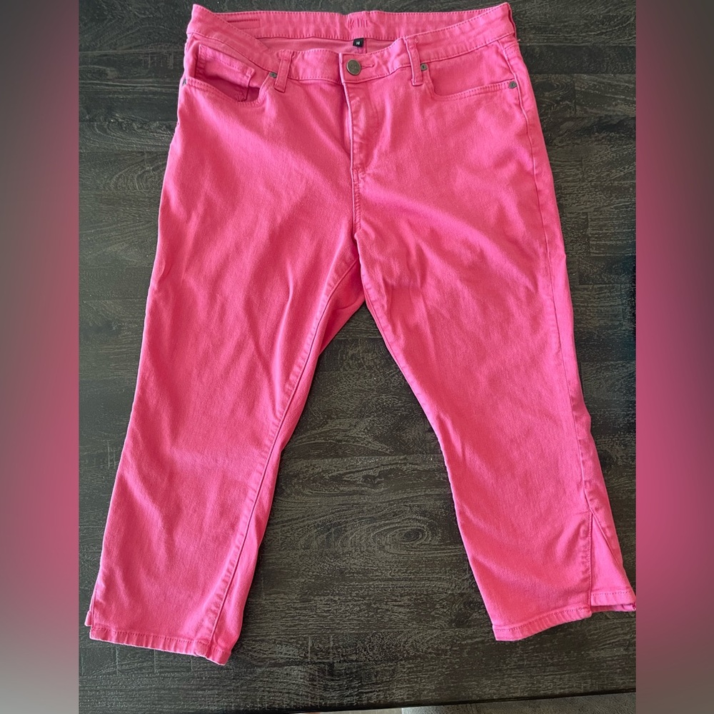 Kut from the Kloth Pink Crop Skinny Jeans 14